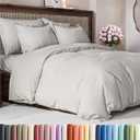 Duvet Cover Full Size Set - Extra Soft Full Duvet Cover 80" x 90" with 2 Pillow Shams - Hotel Luxury, Easy Care & Fade Free w/ Zipper Closures & Ties - All Season, Comfy and Breathable (French Grey) (04 - French Grey (No Comforter))