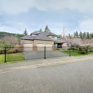 40FT x 5FT Driveway Safety Net Fence, Black, Steel, Nylon, For Kids, Heavy Duty, Retractable, Ground Mount