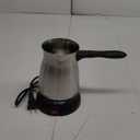 Electric Turkish Coffee Maker, Stainless Steel Turkey Coffee Pot Arabic Greek Coffee, 600ml 600W Coffee Tea Milk Heating Kettle, Removable Anti Scald Handle, 5-6 Cups