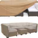 Mrrihand Heavy Duty Patio Furniture Covers, Outdoor Furniture Covers Waterproof Sectional Sofa Set, Patio Table and Chair Set Cover 90" L62" W28" H,Brown