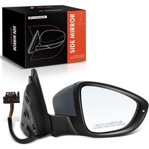 A-Premium Passenger Side Power Door Mirror Compatible with Volkswagen | for Jetta 2011 2012 2013 2014 2015 - Heated Manual Folding Paint to Match Outside Rear View Mirror w/Turn Signal