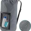 Olosar Laundry Bag Backpack, Extra Large Travel Laundry Bag with Mesh Pocket & Adjustable Shoulder Straps,Dirty Clothes Travel Bag for College Students Dorm,Apartment(Grey) (1Pack)