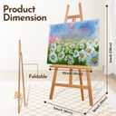 Heavy Duty A-Frame Wood Easel Stand - Adjustable Studio Easel Holds Large Canvas, Mirror, Wedding Sign Up to 90 Inches, Floor Display Easel for Artists & Events, Natural Beechwood, 58.7 inches