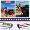 5FT One-Piece Flag Pole for Outside House with 3X Thicker Wall | Heavy Duty Flag Pole for Truck, Porch, House | 1" Flag Pole Kit | 80 MPH 360 Anti-Wrap (Silver, No Bracket/Flag)