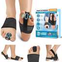 Hammer Toe Straightener - Hammer Toe Corrector for Women & Men - Non-Slip Toe Splint Relief for Hammer, Curled, Crooked, Broken Support (1 Compression Foot Wrap & 1 Strap) (Medium)