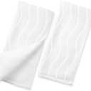 White Hand Towels for Bathroom Wavy Jacquard - 2 Piece Luxury Spa Hotel Hand Towel, Quick Dry Absorbent Face Towels, 13x29 Inches
