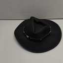 CXQRR Black Cowboy Cowgirl Hat for Women Men Western Style Wide Brim Felt Fedora Panama Hat with Detachable Belt Buckle