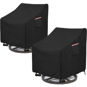 Okcool Outdoor Swivel Chair Cover 2 Pack,Outdoor Furniture Patio Chair Covers Waterproof Clearance,(30" W x 34" D x 38.5" H) Outdoor Lawn Patio Furniture Covers,Black