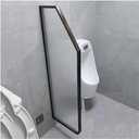YHdtUO Desktop Partition Urinal Privacy Screen, Toilet Partition Protection Translucent Glass Panels for Bathroom/Hotel/Public Restroom,Black 47"x15"