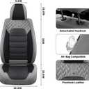 FLORICH Car Seat Covers, Leather Seat Covers, Front Seat Covers 2PCS,Waterproof Car Seat Protector, Auto Driver Seat Covers Accessories Fit for Most SUV Trucks(Gray&Black, Front Pair)