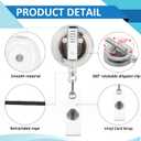 Mimorou 150 Pcs Clear Retractable Badge Reels Round ID Badge Holders Reels Clip with Alligator Swivel Clip for Nurses Volunteer School Office Supplies