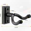 Guitar Wall Mount 2 Pack, Wall Hanger Holder Hook Bracket Stand, for Acoustic Electric Guitar Bass Ukulele Banjo Mandolin (Black)