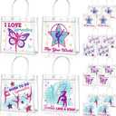 Aliceset 20 Pcs Gymnastics Clear Favor Bags With Handles Gymnastics Birthday Party Decorations Gymnast Gifts Bags for Team Coach Goodie Snack Candy, 8x8x3.15 inches