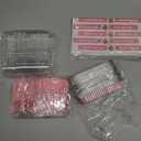 Tioncy 100 Sets Fall Mini Loaf Pans with Lids Spoons Sealing Stickers, Harvest Mini Cake Pans, Rectangle Aluminum Foil Baking Bread Containers, Bakery Party Supplies 6.8oz(Pink,Classic)