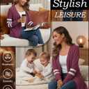 Lightweight Cardigan for Women Long Sleeve Sweater Office (S)
