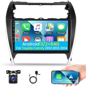 [2+64G] NHOPEEW Car Radio for Toyota Camry 2012 2013 2014 with Wireless Carplay and Android Auto - 10.1 Inch Touchscreen Android Car Stereo - WiFi/GPS/Mulitple UI/SWC + AHD Backup Camera