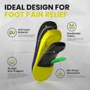 High Arch Support Orthotics Insoles - Welnove Plantar Fasciitis Pain Relief Shoe Inserts for Flat Feet, Foot Pain, Heel Spurs - Fatigue Reduce All-Day Standing Work Boot Insoles Men & Women (M)