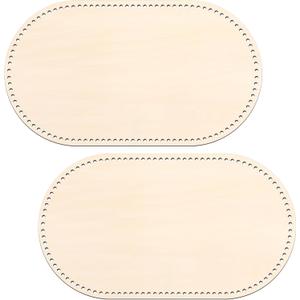 Vercraft 2 Pcs Vercraft Moses Basket Wood Bottom 27.56 x 15.75 Inches/ 70 x 40 cm Oval Natural Wood Base Shaper for DIY Crochet or Knitting Weaving Crafts Home Decoration (Base Only) Hole: 1cm