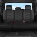 Silverado Seat Covers Fit for 2007-2026 Truck Chevy Chevrolet Silverado GMC Sierra Pickup 1500 2500HD 3500HD Crew Double Extended Cab Waterproof Leather Seat Covers (Full Set, Black)