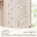 jinchan Winslow Linen Curtains for Bedroom 84 Inches Length Embroidered Bordered Floral Curtains for Living Room Farmhouse Decor Light Filtering Window Treatments Ivory on Beige Drapes 2 Panels