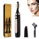 Heated Eyelash Curler-USB Rechargeable Electric Eyelash Curler- Eyelash Curlers Heated 4 Temperature Modes Fast Heat Up Within 3s - 24 Hours Long Lasting- with Led Display for Women Girls(Black)