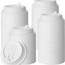 JOLLY CHEF 500 Pack Disposable Coffee Cup Lids, 3.6'' White Plastic Lids for 10, 12, 16, 20 oz Paper Cups (90 mm)