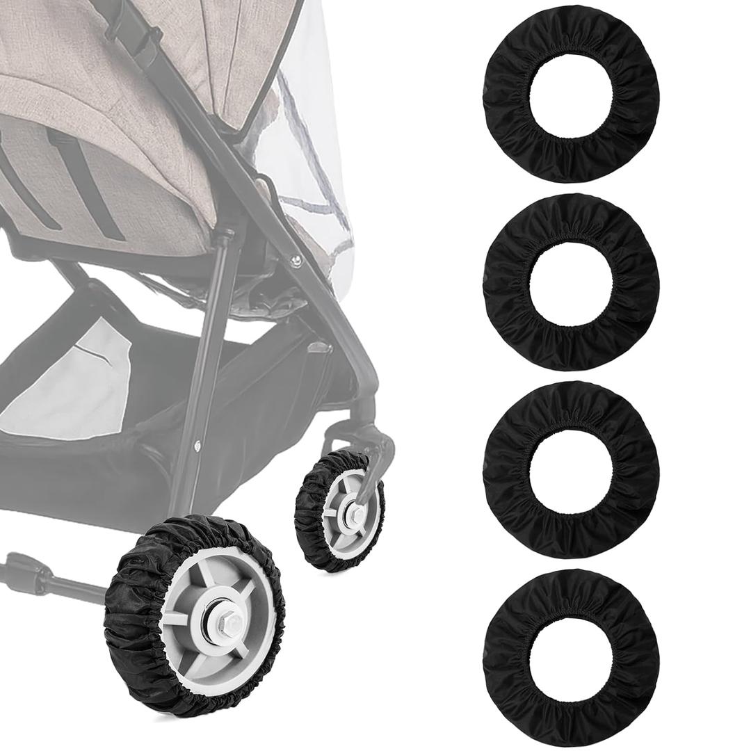 4pcs Baby Stroller Wheel Cover, Pram Strollers Wheel Dustproof Covers, Bassinet Stroller Wheel Noise Reducing Protective, Baby Accessories for Toddler Car