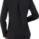 siliteelon Button Down Shirts for Women Floral Printed Long Sleeve Cotton Shirt Work Office Bluose Business Casual Top (Black, XS)