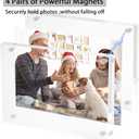 2 x Acrylic Picture Frame 5x7, Double Sided Photo Frames for Refrigerator with Magnetic Corners, Transparent Acrylic Frame for Desk or Tabletop Display Family,Wedding, Baby Pictures(1 Pack)