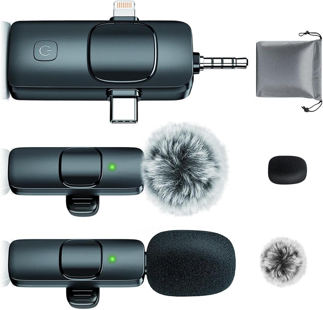 MENERESAS 3-in-1 Wireless mic for iOS/Android/Camera