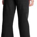 Hanes Women's Sweatpants, EcoSmart Fleece Pants, Pocketless Open-Bottom Sweatpant, Regular & Petite (Black, XXL)