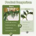 2PCS 9FT Christmas Garland with 6 Red Bows Norfolk Pine Garland, Real Touch Artificial Faux Greenery Garland for Mantle Fireplace, Table Staircase Indoor Outdoor Decor