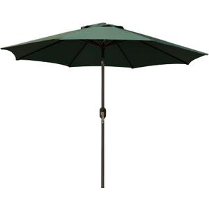 Blissun 9' Outdoor Patio Umbrella, Outdoor Table Umbrella, Yard Umbrella, Market Umbrella with 8 Sturdy Ribs, Push Button Tilt and Crank, Dark Green