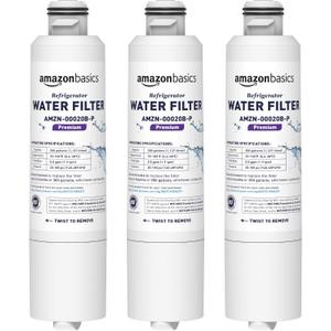 Amazon Basics Replacement Samsung DA29-00020B Refrigerator Water Filter Cartridge, NSF Certified, Reduces Contaminants, 3-Pack