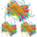 Wettarn 48 Pcs Crayon Water Guns Bulk 25" Long Range Water Tube Squirters Big Water Shooters Water Suction Gun Beach and Pool Toys for Summer Pool Party Water Game Boys Girls Adults