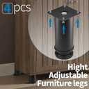 5 Inch Metal Furniture Legs Stainless Steel Adjustable Legs Black Metal Legs Round Cabinet Legs for Coffee Table Cabinet Desk Sofa Shelves, Pack of 4