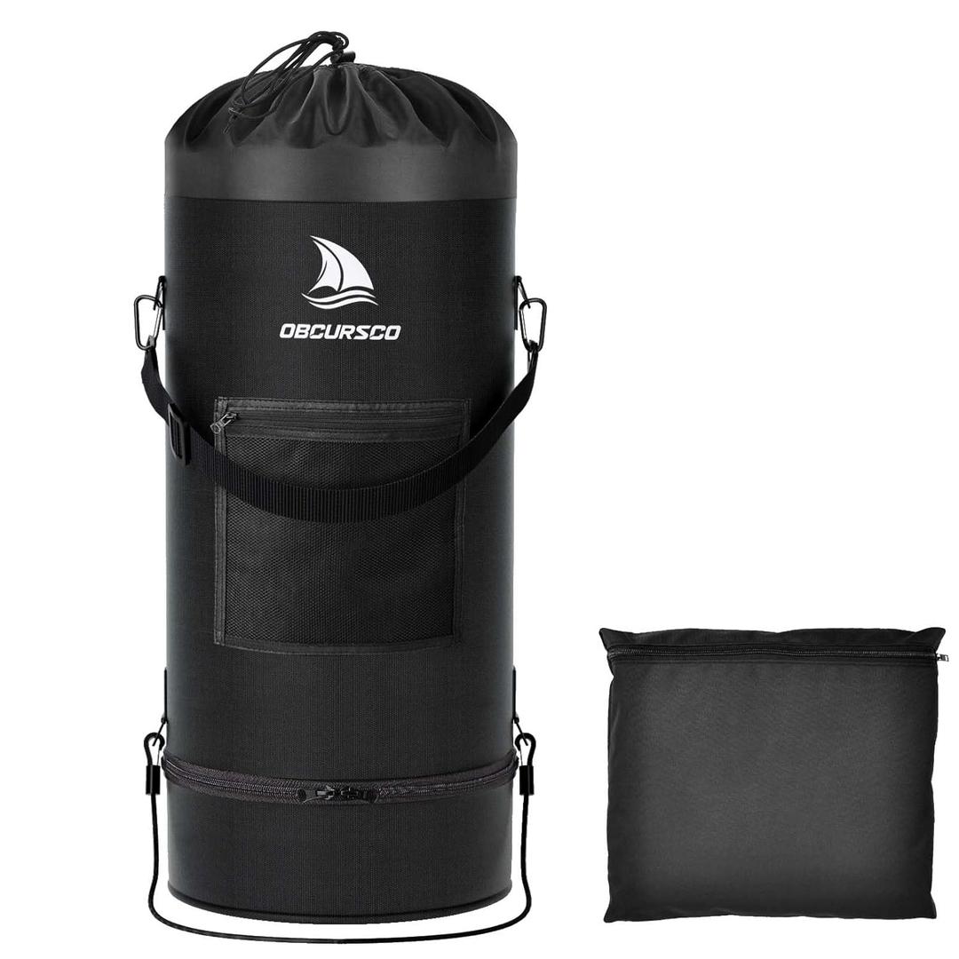 Obcursco Boat Trash Can,100% Leakproof 900D Portable Garbage Bag Pontoon Fishing Boat Accessories Marine RV or Camping 9-12 Gallon Capacity
