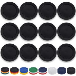 Berglander Black Plastic Plates Set of 12 Pieces 10", Reusable and Unbreakable Flat Dinner Plates, Salad Plates, Pasta Bowls, Dishes Set Easy to Carry for Home, Garden, Picnic, Camping