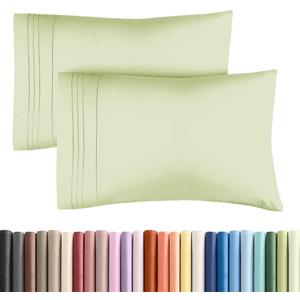 King Pillow Cases Set of 2 - Ultra Soft Hotel Quality Pillowcase Covers - Comfy, Cozy & Wrinkle Free - Shrinkage & Fade Resistant - Machine Washable Pillow Protectors - 2 Piece Set - Light Sage Green