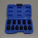 11PCS 3/8" Drive Impact Bits Sockets Set, Tapered Male Square Drive, Chamfered Female Square Drive