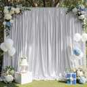 10ft x 10ft Silver Sequin Backdrop Curtain for Parties, Wrinkle Free Thick Glitter Photo Backdrop Drapes 2 Panels 5x10FT Back Drop Cloth Shiny Fabric for Wedding Birthday Photography Background