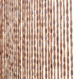 FlavorThings 52 Strands Brown Wood and Bamboo Beaded Curtain for Doorway Room Divider 36inch x 79inch，Bamboo and Wooden Doorway Beads-Boho Bohemian Curtain (Coffee)
