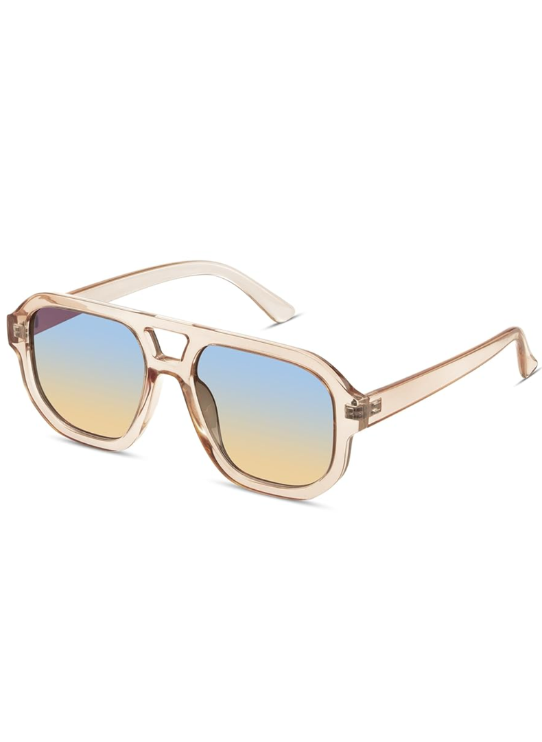 livho Trendy Polarized Square Aviator Sunglasses Women Men Square Eyewear Frame, Retro Sun Glasses for Women Men 2025 Shades