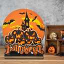 3 x Halloween Decorations Gifts Halloween Decor Indoor Party Spooky Pumpkin Decorations Ghost Desk Decor for Home Room Bedroom Farmhouse Office Tiered Tray Table Centerpieces 3PCS - Castle
