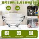 Zhehao 20 Pcs 3 Inch Small Glass Bowls 2.5oz Mini Prep Dipping Bowls Stackable Sauce & Condiment Cups Ingredient Containers for Kitchen Snacks, Spices, Meal Prep