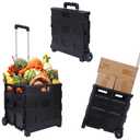 Elevon Office Cart Rolling Cart Basket â€‹Storage Container with Wheels and Handle, 100 lbs Capacity, Made of Heavy Duty Plastic, Black