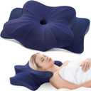 DONAMA Cervical Pillow for Neck and Shoulder Pain Relief, Cooling Contour Memory Foam Pillow, Dual-Height Ergonomic Neck Support Pillow for Side Back Stomach Sleepers with Removable Pillowcase