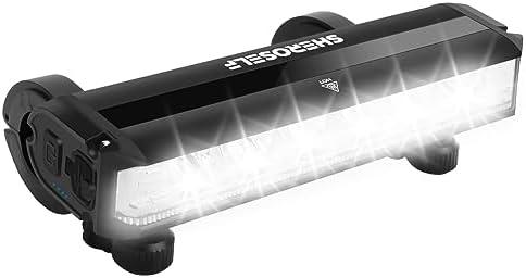 SHEROSELF Super Bright 6 LED Bike Lights - 5 Lighting Modes, IPX5 Waterproof, Type-C Rechargeable Bicycle Headlight - Perfect for Adult Kid Mountain Road Commuter Cycling Night Riding