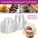 LotFancy Individual Cupcake Containers, 100 Pcs Plastic Clear Cupcake Boxes, Disposable Single Cupcake Holders with Dome Lid, Stackable Muffin Carrier for Wedding Baby Shower