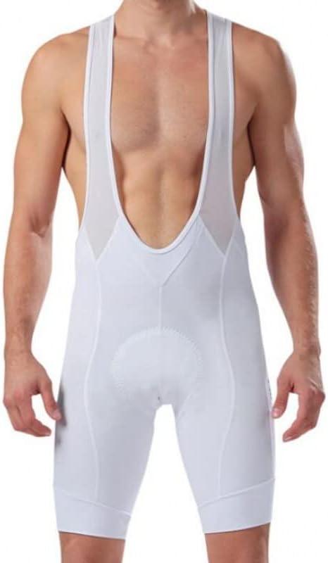 SGCIKER Plain Color White Laser Cut Cuff Professional Bike Cycling Bib Shorts for Men Women Gel Paddal (3X-Large, White)